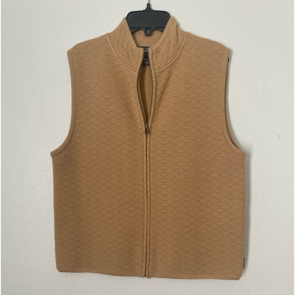 WOOLRICH wool tan neutral jacket sweater vest size Medium